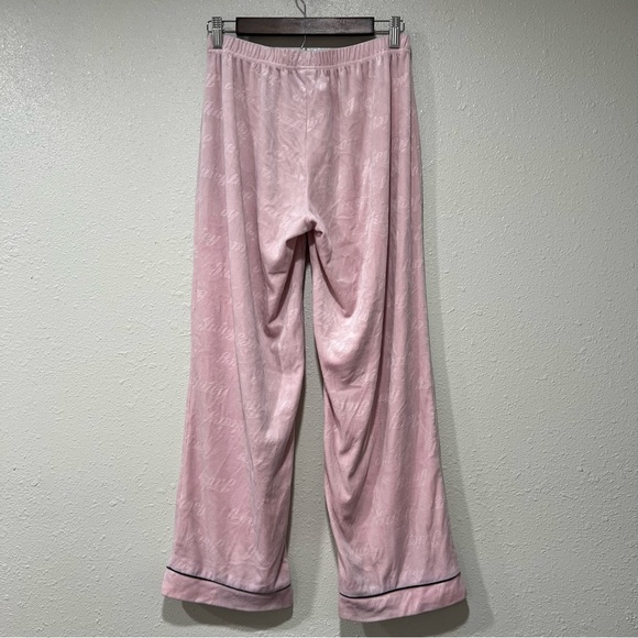 Juicy Couture Pajama Pants Pink Velour Embossed Soft Lightweight Size Small - Picture 4 of 6